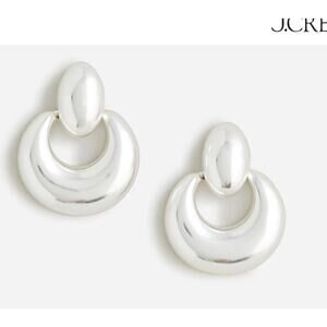 J.Crew Door Knocker Silver Fashion Earring Timeless Classic NWT